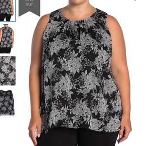 Vince Camuto Botanical Sleeveless Blouse Size 1x